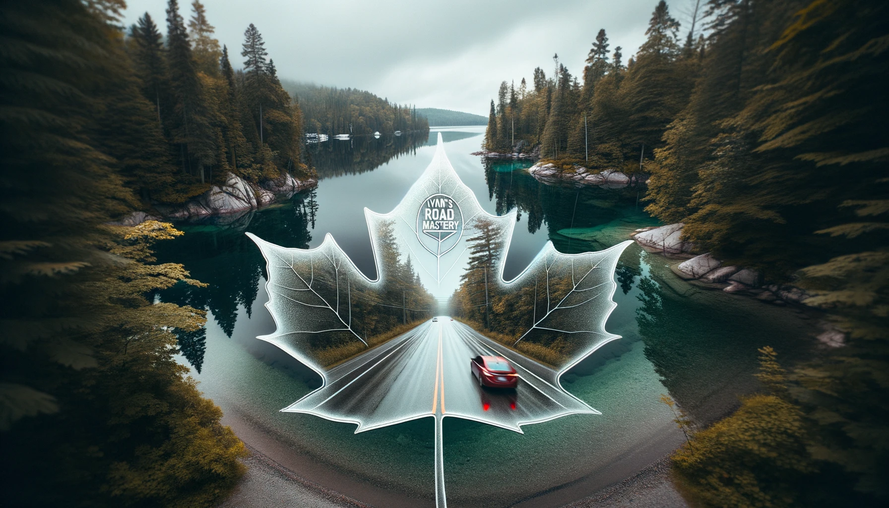 Logo canadian leaf and car